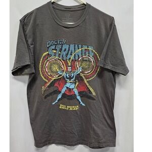 Marvel Doctor Strange This World Gone Mad Graphic T-Shirt Gray Mens Large L